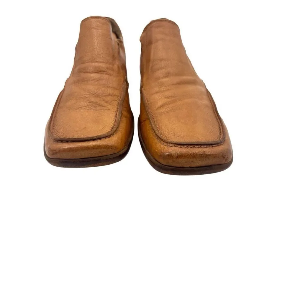 Calderone brown leather loafers made in Italy size 43 = 9 /10
